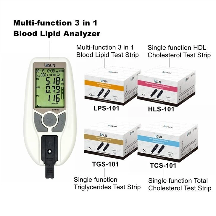 LYSUN Portable 6 in 1 TC/TG/HDL/UR/UA/CR Dry Biochemical Analyzer For Cholesterol U