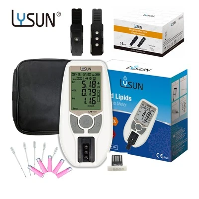 Lysun 4v1 krvný lipidový merač Biochemický analyzátor Cholesterol Triglycerides HDL Test Meter