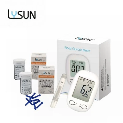 LYSUN BGM-102N Prístroj na testovanie krvného cukru s testovacími prúžkami Presný kontrolný glukomer v krvi s prúžkom